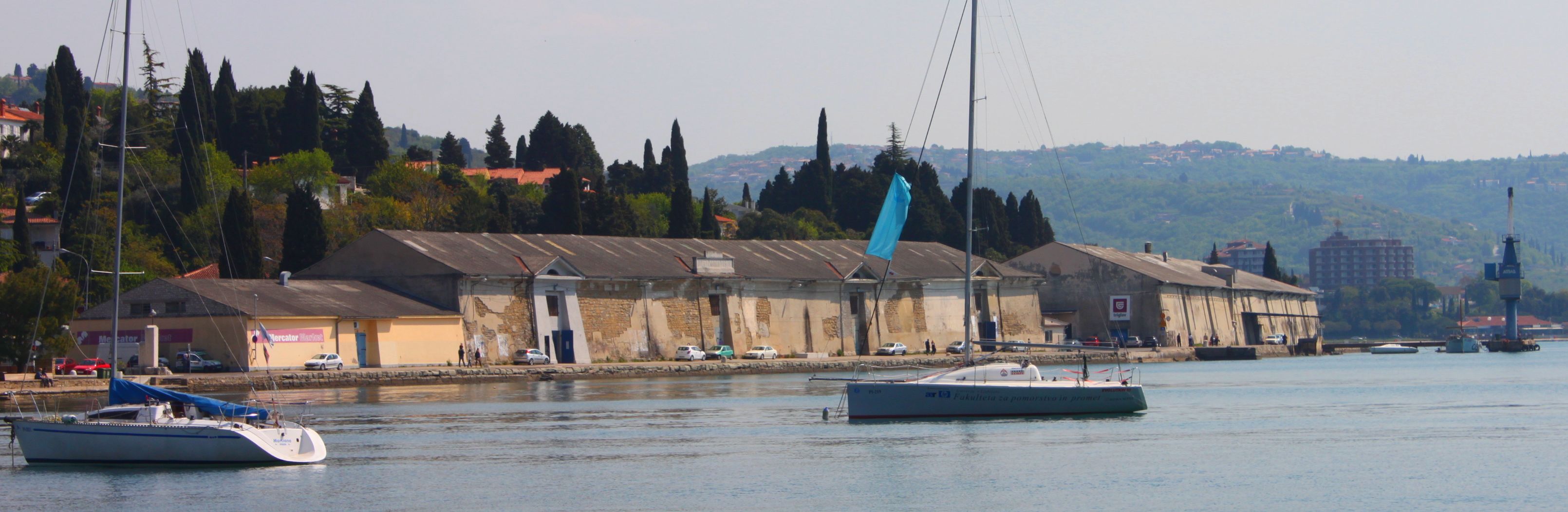Panoramic view of the Monfort salt warehouse and surroundings
