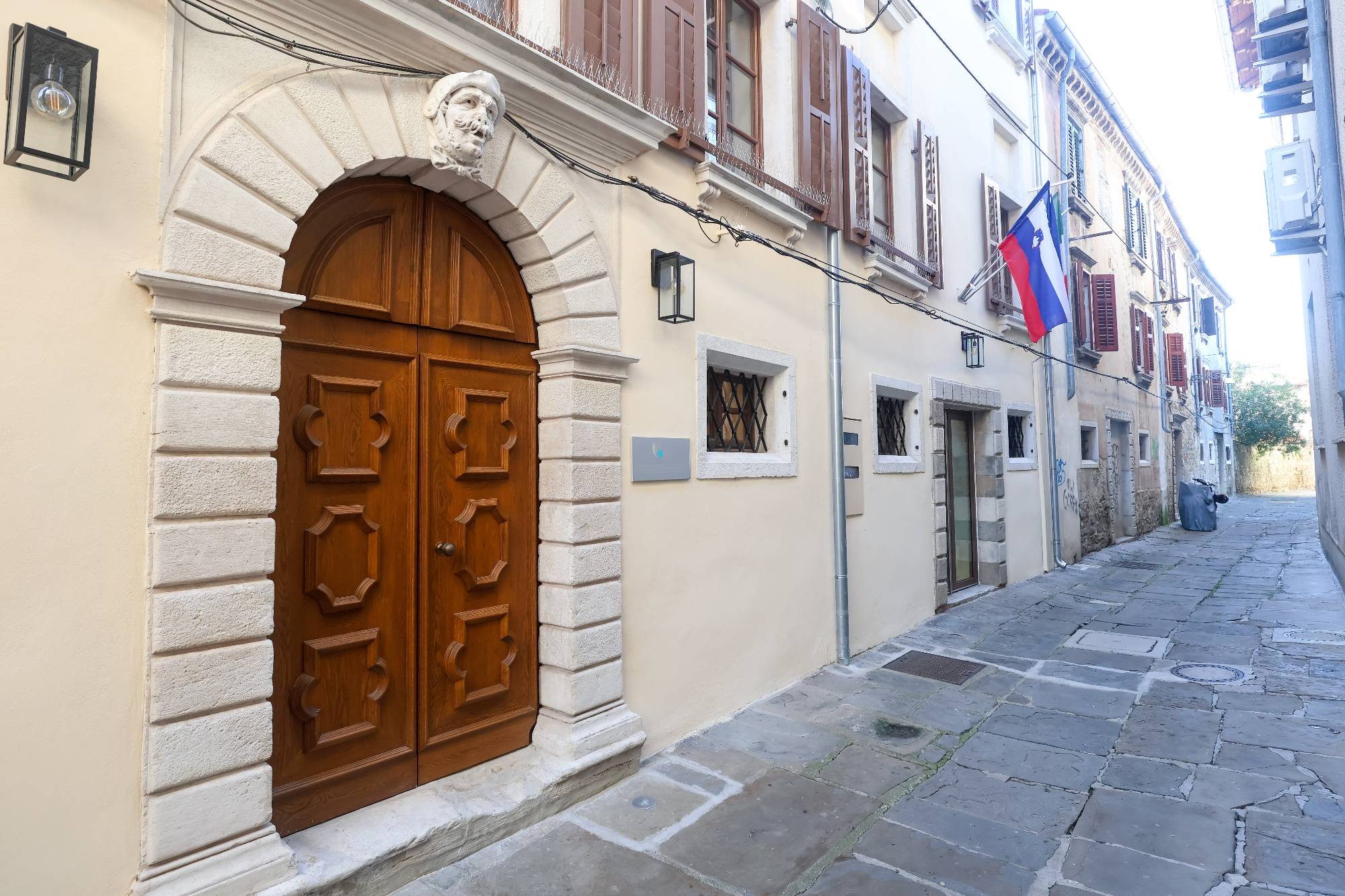 Street facade of Palazzo Baseggio in Koper after restoration